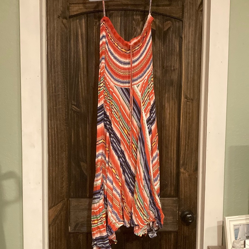 Philosophy Dresses Medium multi-colored, striped, Midi Dress, strapless